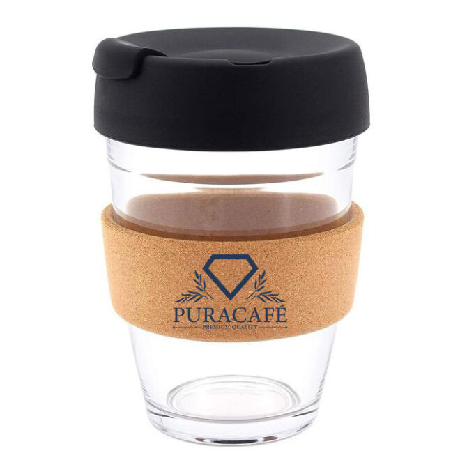 Mug en verre avec bonde anti brulure en liège 350ML