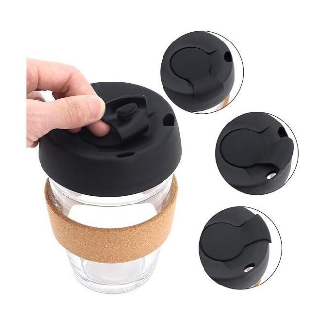 Mug en verre avec bonde anti brulure en liège 350ML – Image 4