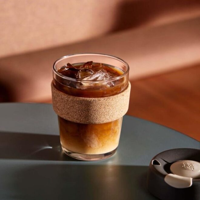 Mug en verre avec bonde anti brulure en liège 350ML – Image 5
